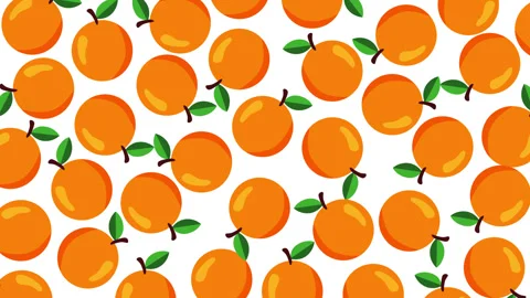 Fresh Orange Fruit Pattern Motion Graphics Background on White Stock Footage 347697269