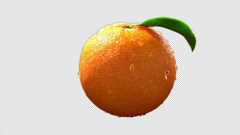 Fresh orange fruit Rotating  with alpha alpha channel and transparency Stock Footage 143339908