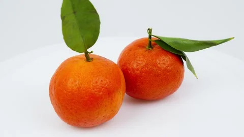 Fresh Orange Fruit Rotating on White Background Stock Footage 326977791