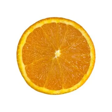 Fresh orange fruit slice cross section isolated Stock Photos
