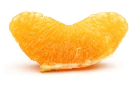 Fresh orange fruit slice isolated Stock Photos