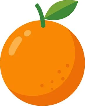 Fresh Orange With Green Leaf on a Plain Background Showcasing Its Color and.. Stock Illustration