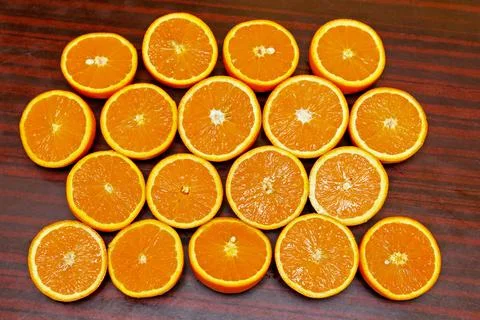 Fresh Orange Halves Stock Photos