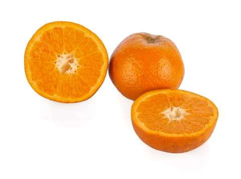 Fresh orange isolated on white background Stock Photos
