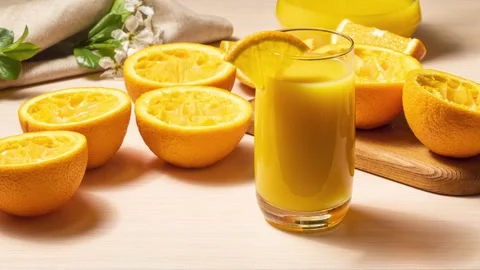 Fresh orange juice creation, Stop Motion 4K Stock Footage 241419909
