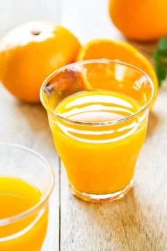 Fresh orange juice Stock Photos