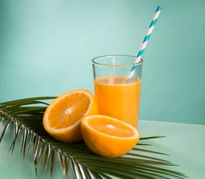Fresh orange juice Stock Photos