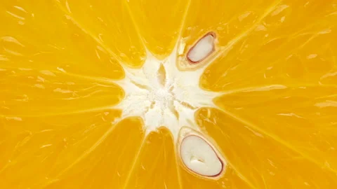 Fresh orange macro  top view rotation Видео 149070366