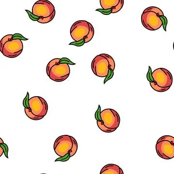 Fresh orange peach vector seamless pattern Stock Illustration