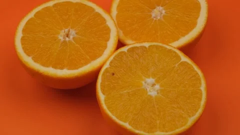 Fresh orange rotate Stock Footage 261364087