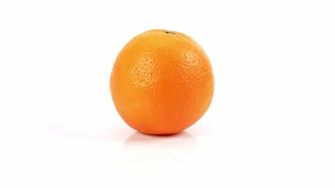 Fresh orange rotating on a white background Stock-Footage 220092874