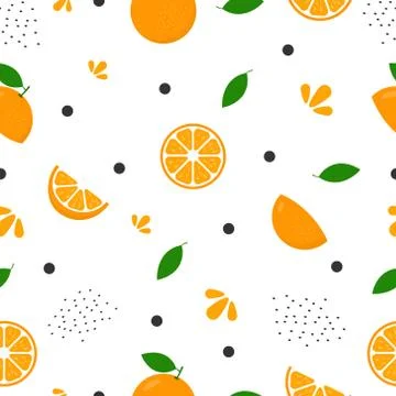 Fresh orange seamless background. Stock Illustration