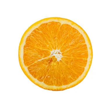 Fresh orange slice isolated on a white background with clipping path, highl.. Stock Photos
