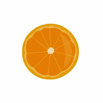Fresh Orange Slice Vector Illustration – Juicy Citrus Fruit Cross Section Stock Illustration