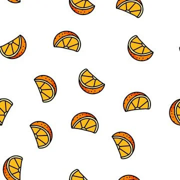 Fresh orange slice vector seamless pattern 스톡 일러스트