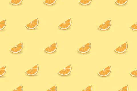 Fresh orange slices seamless pattern. Background vector design Stock Illustration