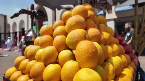 Fresh Orange at Souk El Had in Agadir, Morocco : 30-07-2024 動画素材 280782987