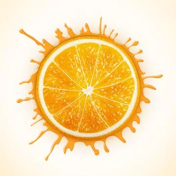 Fresh orange with splash Illustrazione stock