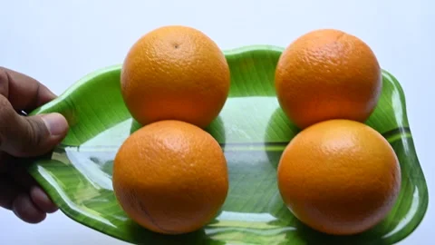 Fresh orange on white background. Stock Footage 277445257