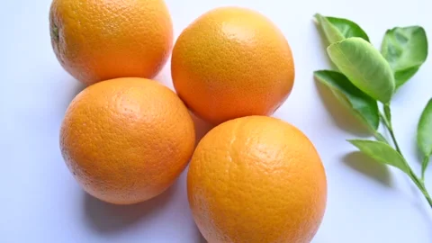 Fresh orange on white background. Video stock 277445564