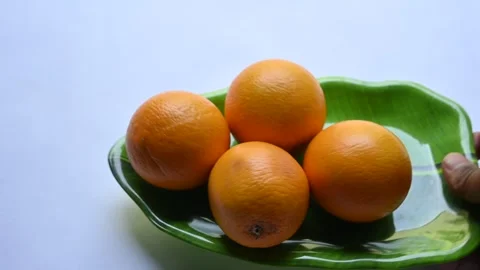 Fresh orange on white background. Stock Footage 277529630