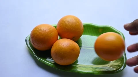 Fresh orange on white background. Видео 277529654
