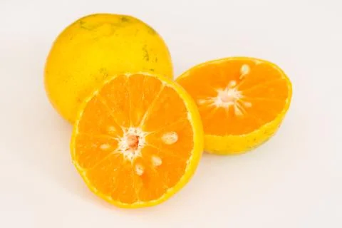 Fresh orange on white background Stock Photos