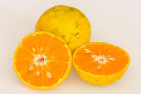 Fresh orange on white background Stock Photos