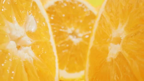 Fresh Oranges Close-up Macro shot of Exotic Fruits. Probe lens shot with 스톡 동영상 150393288