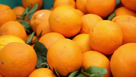 Fresh Oranges Displayed at a Fruit and Vegetable Market in Rome Stock Footage 335694972