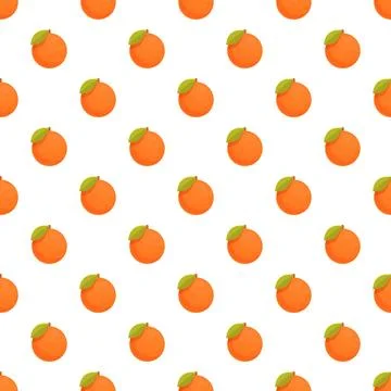 Fresh oranges repeating pattern on white background Stock Illustration