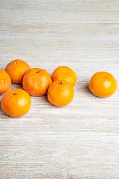 Fresh Oranges On White Painted Texture Wood Panel Stock Photos