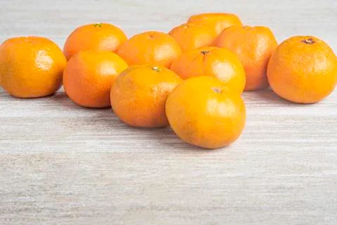 Fresh Oranges On White Painted Texture Wood Panel Stock Photos
