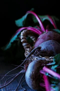Fresh organic beet, beetroot in basket. Close view1 Stock Photos