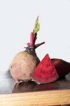 Fresh organic beet, beetroot. Red beets or beetroots on wooden background Stock Photos
