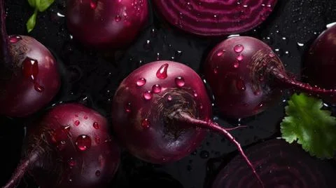 Fresh Organic Beetroot Vegetable Horizontal Background. Stock Photos