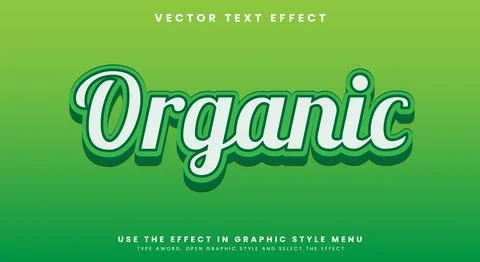 Fresh Organic editable text effect 스톡 일러스트