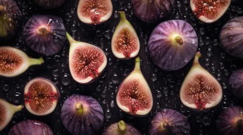 Fresh Organic Fig Fruit Horizontal Background. Stock Illustration