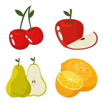 Fresh organic fruit concept Stock Illustration
