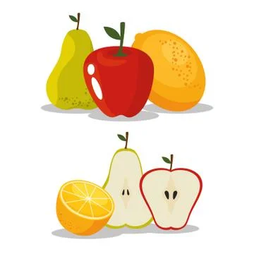 Fresh organic fruit concept Stock Illustration