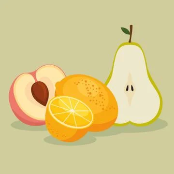 Fresh organic fruit concept Stock Illustration