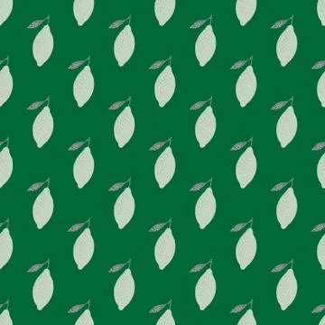 Fresh organic fruit seamless pattern with doodle light grey colored lemons. G Stock Illustration