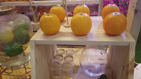 Fresh organic oranges on display  Stock Footage 147302899
