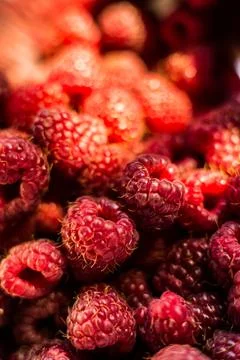 Fresh organic ripe raspberry - forest fruit Foto stock