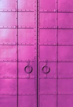 Fresh painted old riveted double door Photos