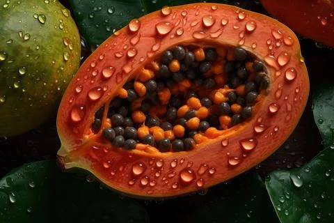 Fresh Papaya Set Stock Photos