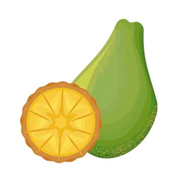 Fresh papaya with slice of pineapple Stock Illustration