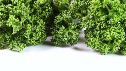 Fresh parsley close up, rotating Stock Footage 302690141