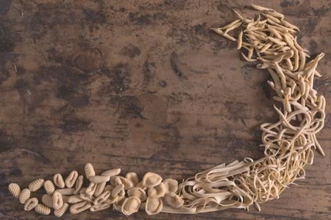 Fresh pasta frame composition Stockfoto's