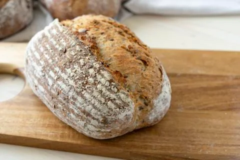 Fresh pastries in the bakery, handmade bread Stock Photos